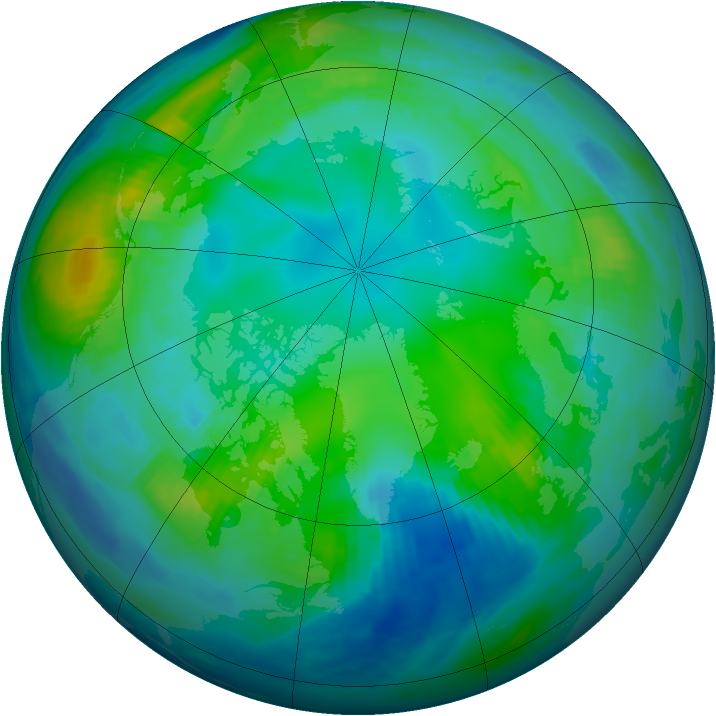 Arctic ozone map for 05 November 1999